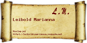 Leibold Marianna névjegykártya